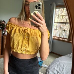 Forever 21 Yellow Crop Top